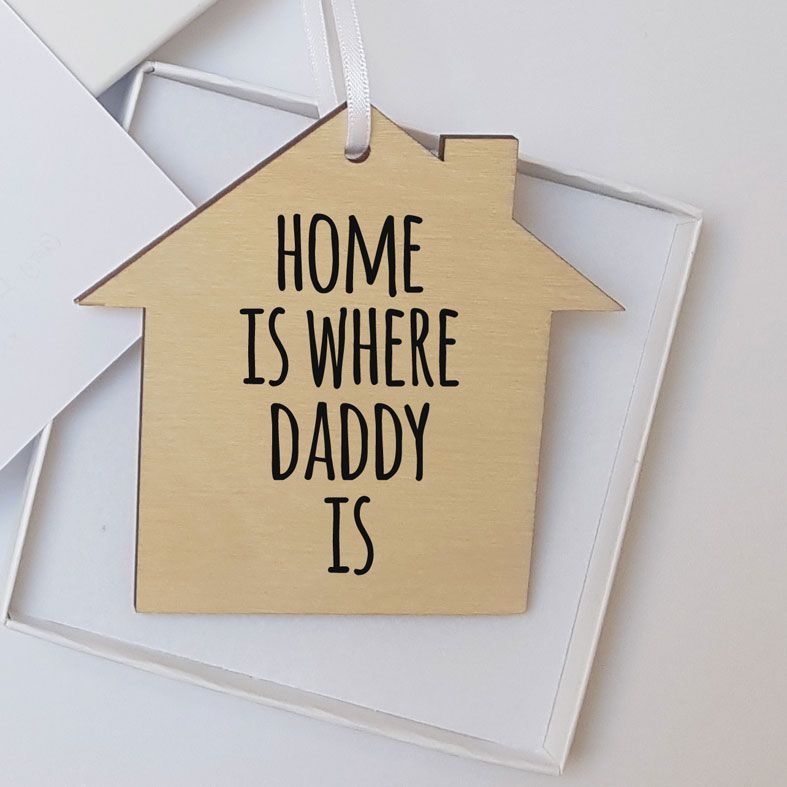 Mini Wooden House Message Plaques | Home is Where You Are, Mummy Daddy Any Name Personalised Gift Wrapped Present, Handmade Custom Wood Hanging House Signs, Letterbox Friendly Personalised Gift