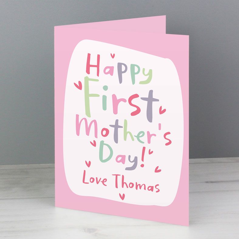 Happy First Mother's Day - Personalised Mother's Day Card. Free inside printing. Fast dispatch. Free UK P&P.
