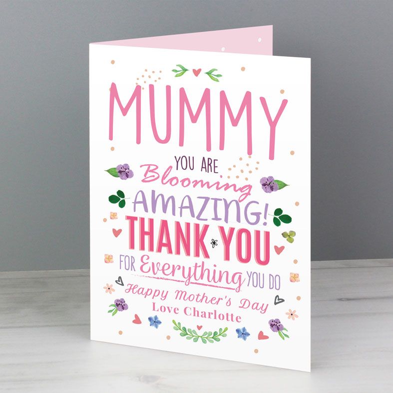 Blooming Amazing personalised Mother's Day card