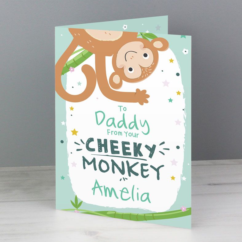 Cheeky Monkey personalised Father's Day card