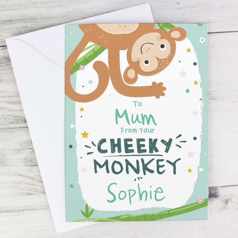 Cheeky Monkey personalised Mother's Day card