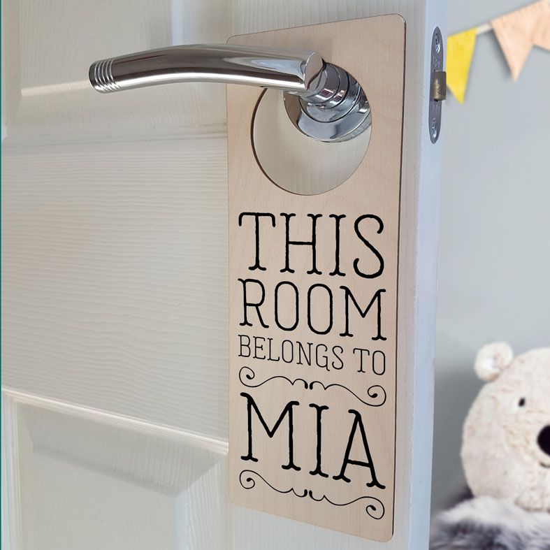 Personalised Bedroom Door Hanger | Bedroom Door Sign, This Room Belongs To Sign, PhotoFairytales
