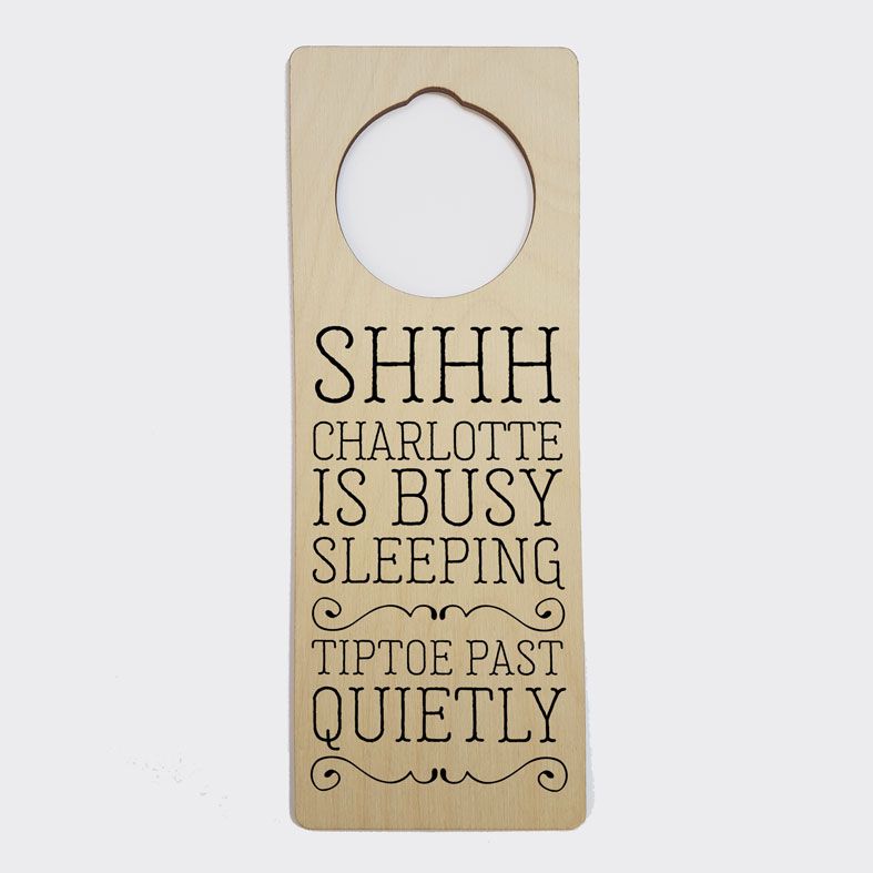 Personalised Nursery Door Hanger | Shhh Baby Sleeping Door Sign, Personalised Nursery Sign, PhotoFairytales