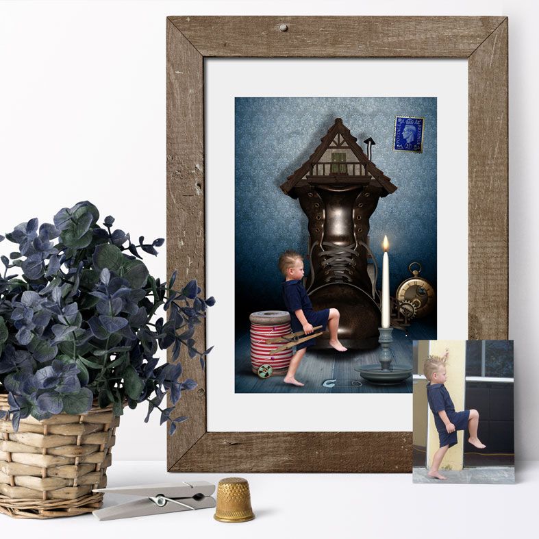 The Borrower, bespoke fairytale fantasy image created from your own photo into unique personalised portrait and custom wall art | PhotoFairytales