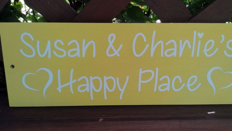 Wooden Outdoor Plaques and Signs | Handmade and personalised to order, range of colours, a lovely gift for your garden or home.