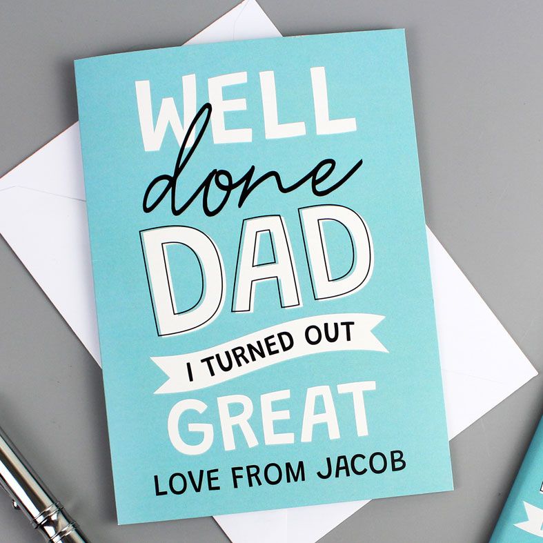 Personalised Father's Day Card. Free inside printing. Fast dispatch. Free UK P&P. 