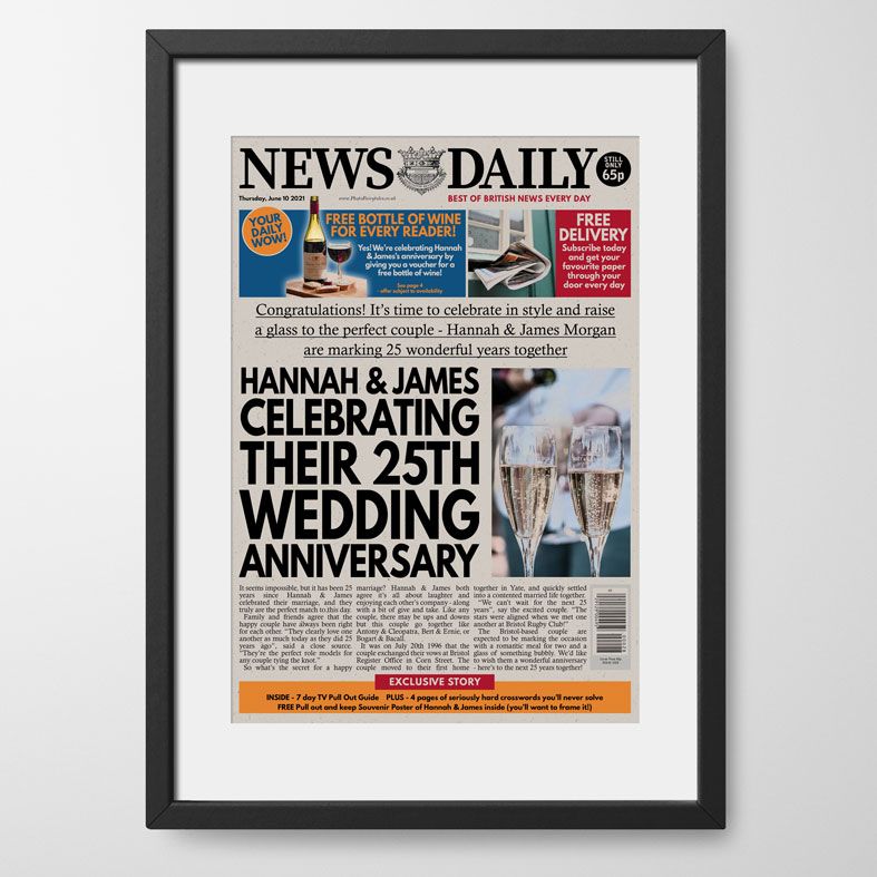 Personalised Anniversary Newspaper | personalised newspaper gift from PhotoFairytales