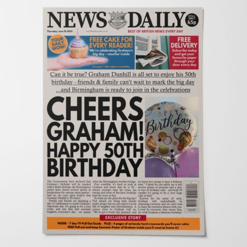 Personalised Birthday Newspaper PhotoFairytales