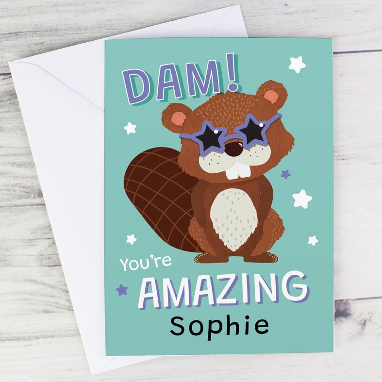 Dam You're Amazing Beaver Personalised Card | PhotoFairytales