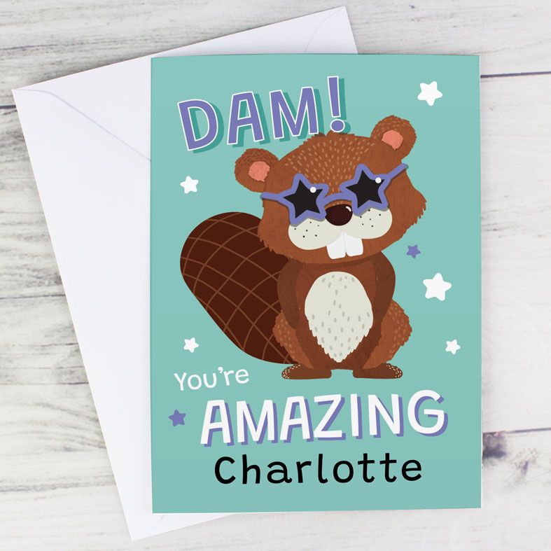 Dam You're Amazing Beaver Personalised Card | PhotoFairytales