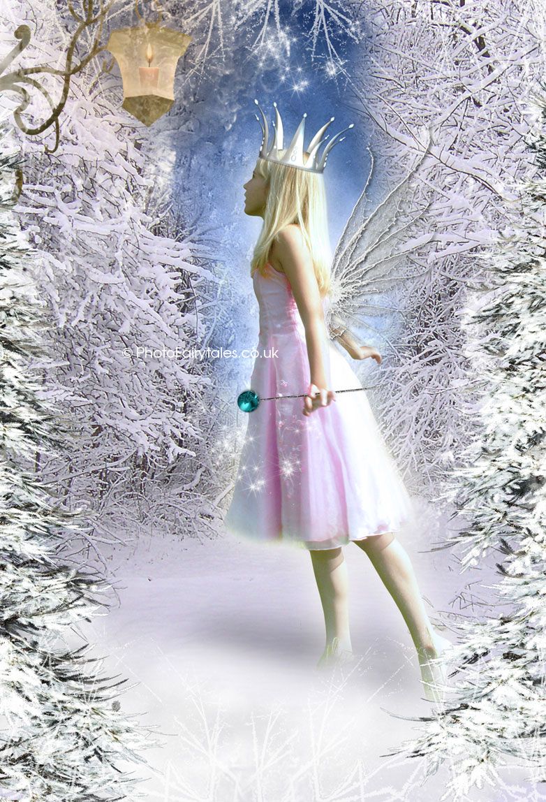 Ice Fairy, fairy tale fantasy image created from your own photo into unique personalised portrait and bespoke wall art | PhotoFairytales