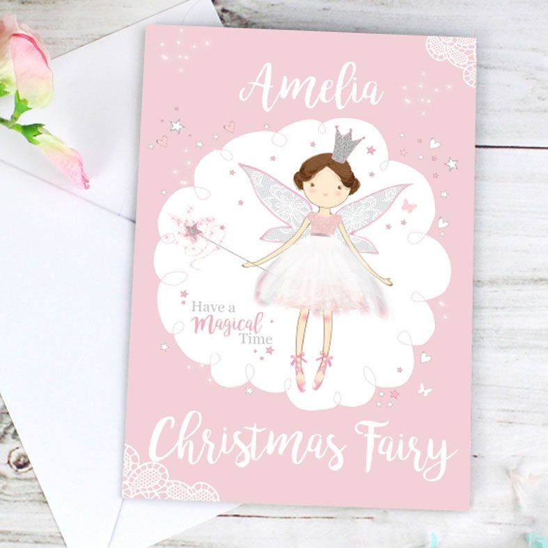 Christmas Fairy Princess personalised greeting card