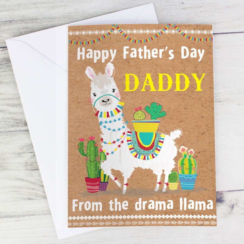 Llama Alpaca personalised Father's Day greeting card