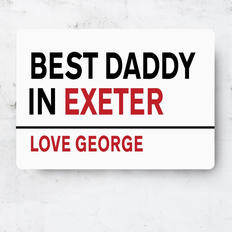 Personalised Best Dad Metal Street Sign | Handmade Custom Wall Signs, Personalised Aluminium Signs, Fun Personalised Fathers Day Gift Idea