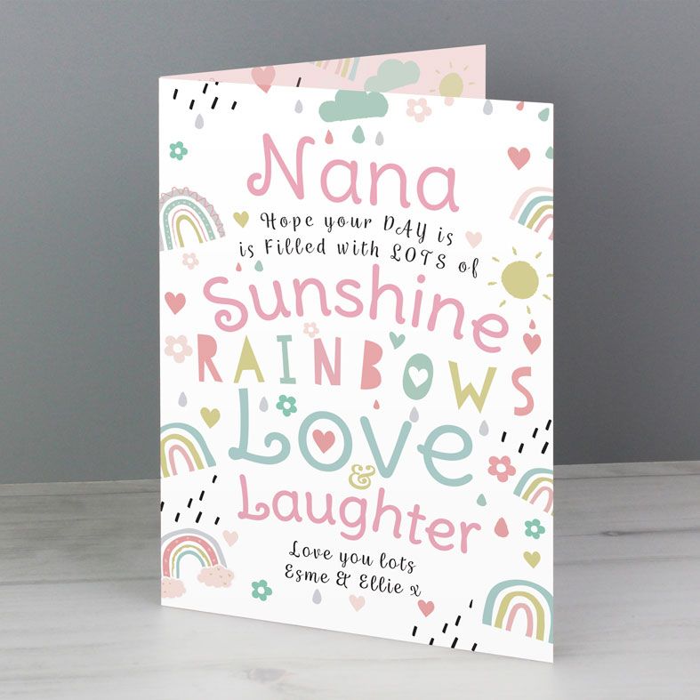 Personalised Rainbows & Sunshine Greeting Card | PhotoFairytales