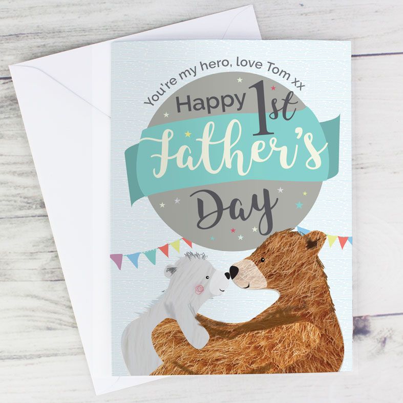 Personalised 1st Father's Day Card Daddy Bear | PhotoFairytales