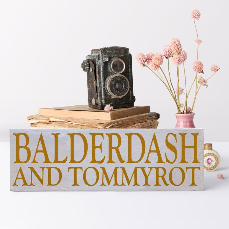 Balderdash and Tommyrot Bespoke Wooden Typography Sign | handmade wooden signs and plaques from PhotoFairytales