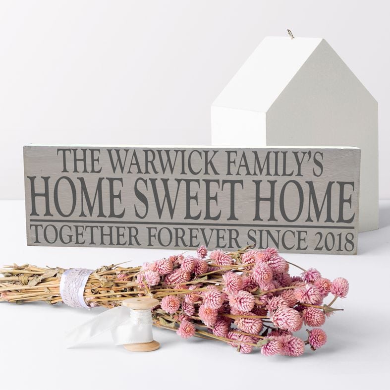 Home Sweet Home Personalised Bespoke Wooden Typography Sign | handmade wooden signs and plaques from PhotoFairytales