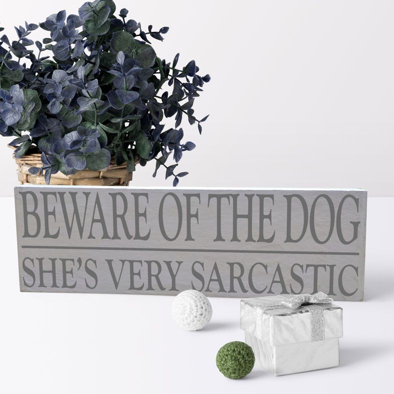 Beware of the Dog | Custom made wooden freestanding sign for dog owner, handmade gift by PhotoFairytales