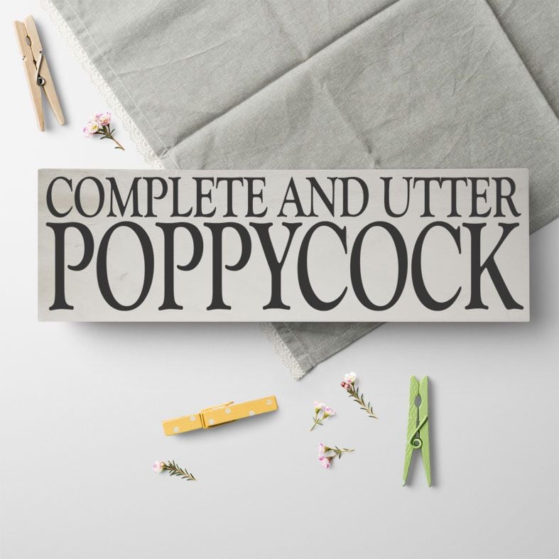 Poppycock Bespoke Wooden Typography Sign | handmade wooden signs and plaques from PhotoFairytales