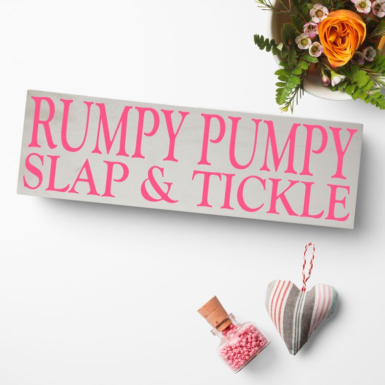 Slap and Tickle Bespoke Wooden Typography Sign | handmade wooden signs and plaques from PhotoFairytales