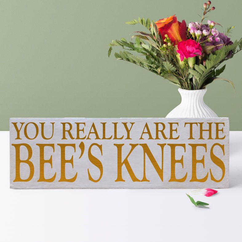 Bee's Knees | Custom made wooden freestanding sign, handmade gift by PhotoFairytales