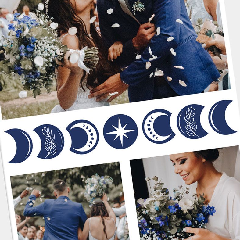 Contemporary photo art print - personalised celestial boho style collage available in any colour. Turn your photo into art! Free UK P&P
