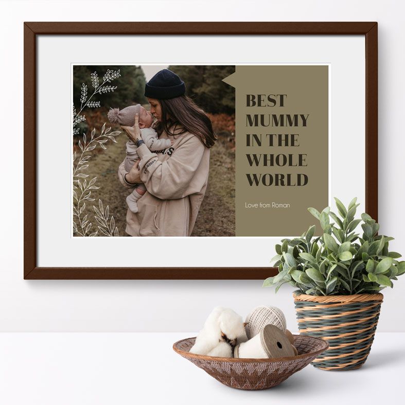 Stylish photo art print: personalised print for the Best Mummy or Daddy, featuring your favourite photo. Perfect for Father's Day or Mother's Day. Free UK P&P