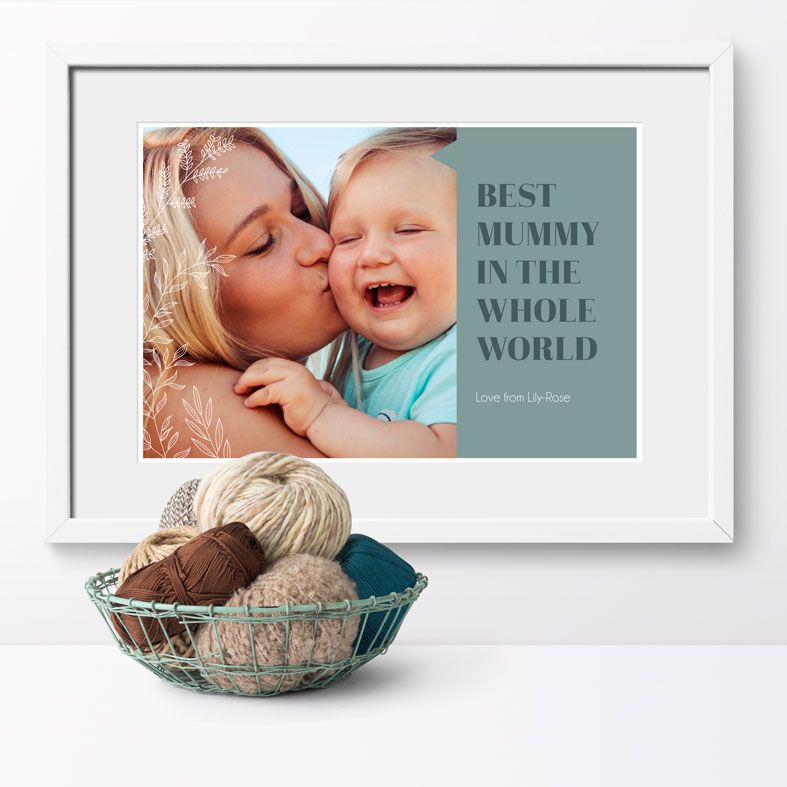 Stylish photo art print: personalised print for the Best Mummy or Daddy, featuring your favourite photo. Perfect for Father's Day or Mother's Day. Free UK P&P