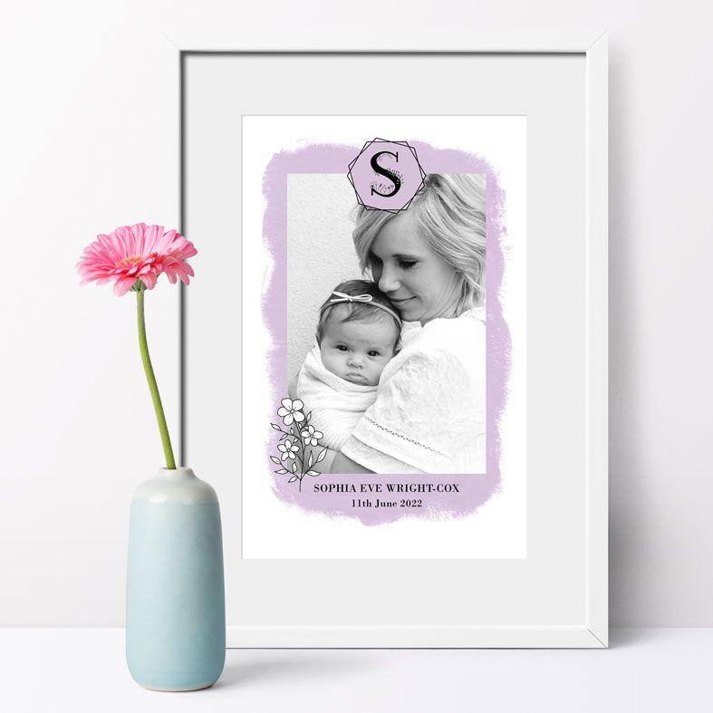 Contemporary photo art print - personalised pretty pastel wall print featuring your favourite photos. Turn your photos into art! Free UK P&P