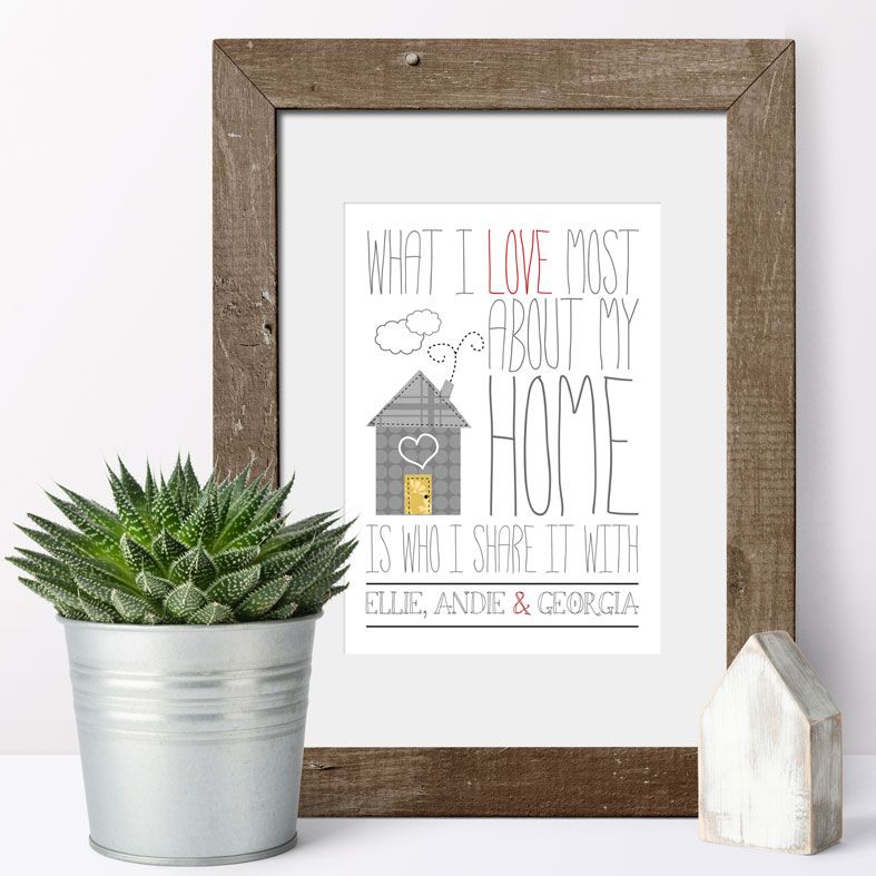 Personalised Love My Home print | romantic Valentine or Anniversary Gift from PhotoFairytales
