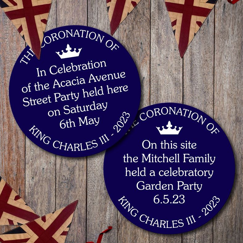 King Charles Coronation Blue Plaque | Personalised Commemorative Souvenir, PhotoFairytales
