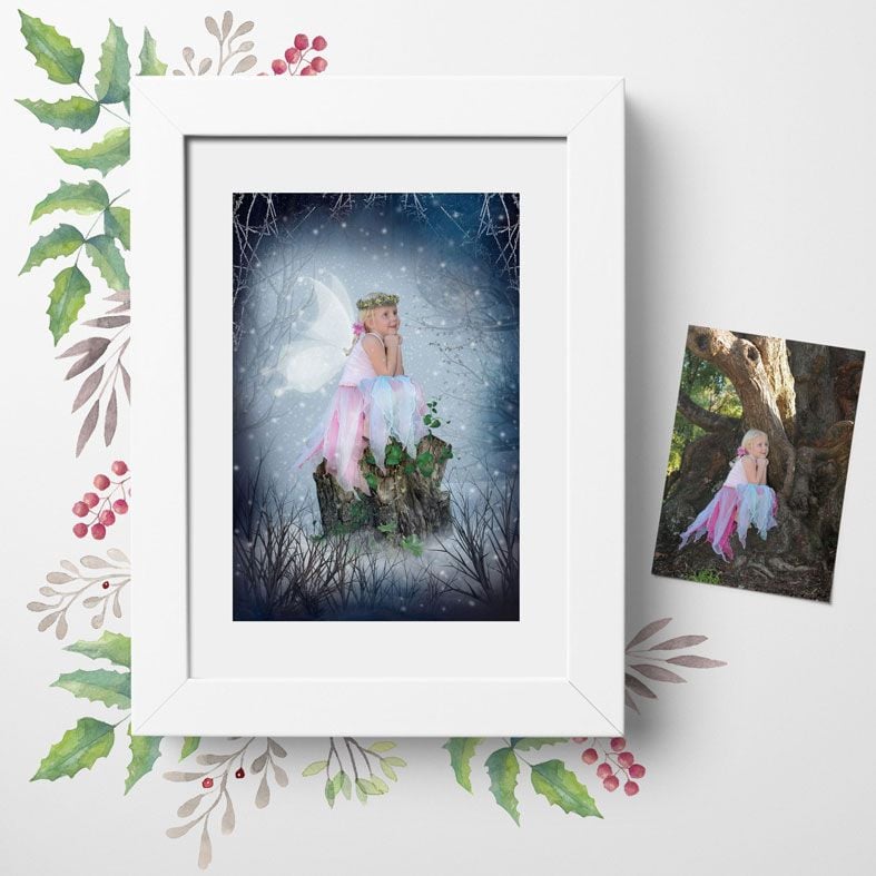 A  Winter Tale, fairy tale fantasy image created from your own photo into unique personalised portrait and bespoke wall art | PhotoFairytales