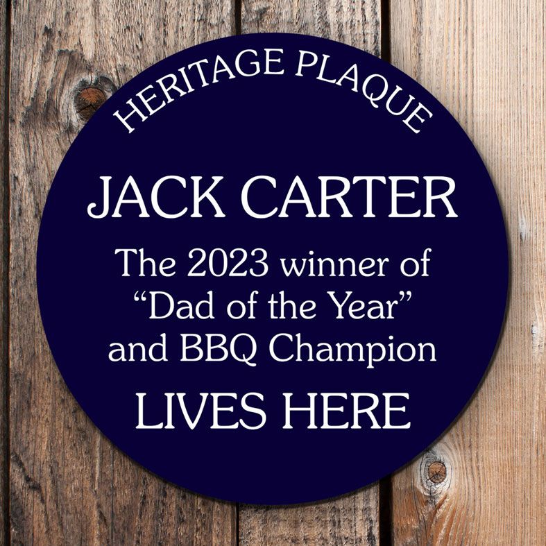 Personalised Father's Day Gifts, free UK delivery - Personalised Heritage Blue Plaques with any wording | Give your dad the recognition he deserves with his own personalised blue plaque!