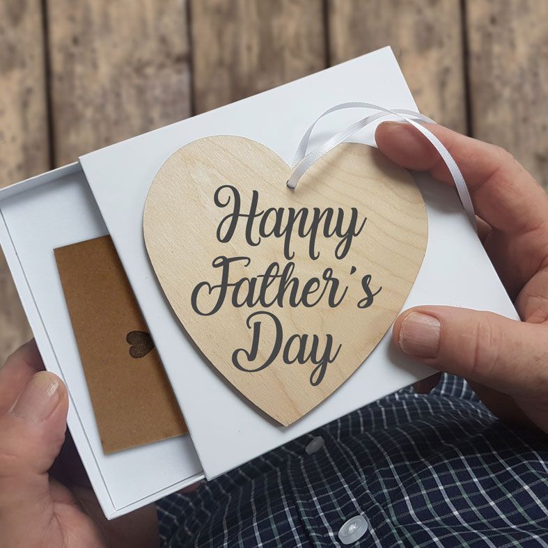 Personalised Father's Day Gifts, free UK delivery - Personalised Announcement Wooden Gift Hearts | handmade gift boxed gift for Dad