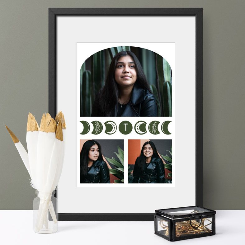 Contemporary photo art print - personalised wall print featuring your favourite photos. Turn your photos into art! Free UK P&P