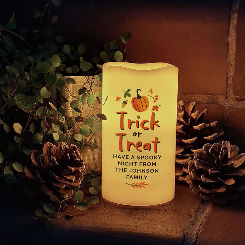 Personalised Halloween Trick or Treat Candle | PhotoFairytales