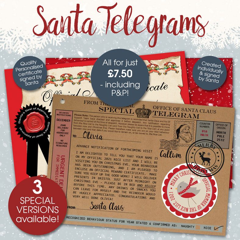 Personalised Santa Telegrams | individually created, superb quality and fantastic value with brilliant customer feedback, from PhotoFairytales