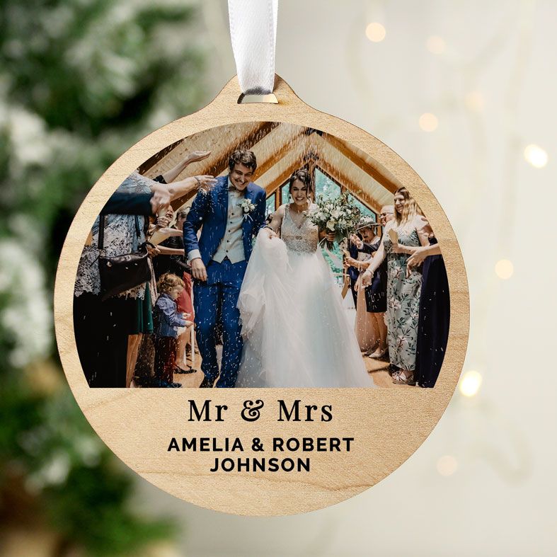 Personalised Wooden Photo Christmas Bauble | personalised with your favourite photo and your own wording | PhotoFairytales