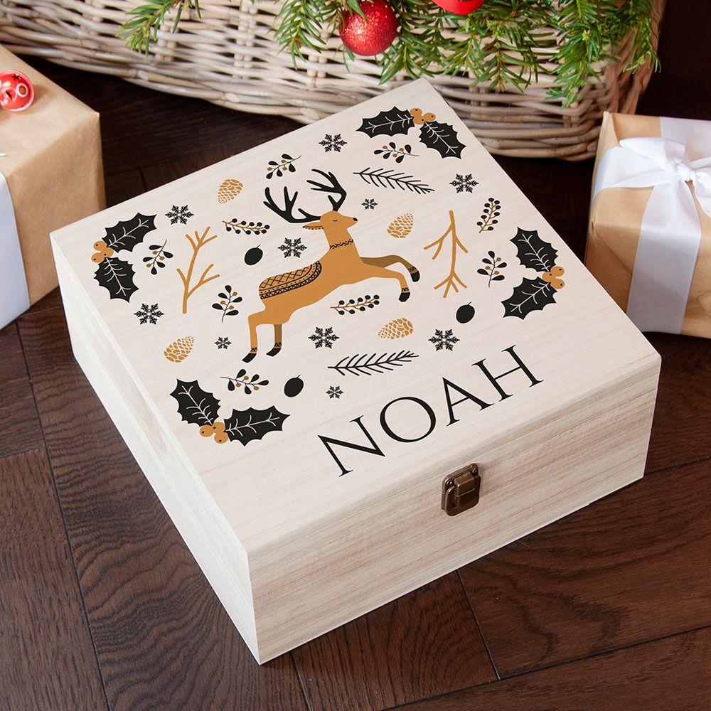 Personalised Christmas Eve Box | printed and engraved high quality festive wooden boxes, from PhotoFairytales