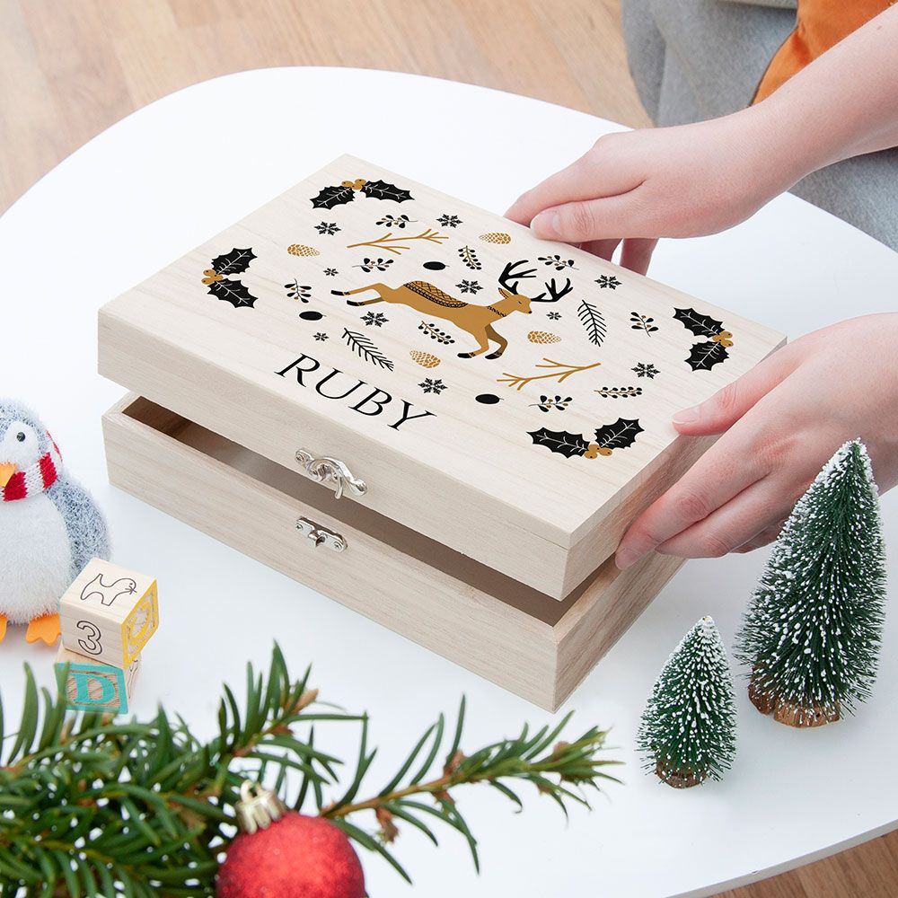 Personalised Christmas Eve Box | printed and engraved high quality festive wooden boxes, from PhotoFairytales