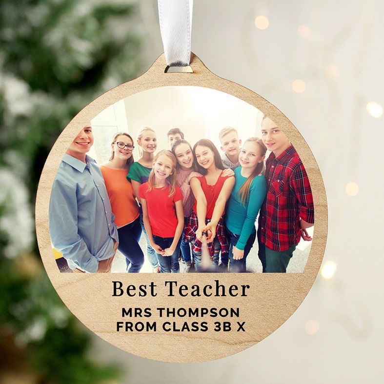 Personalised Wooden Photo Bauble | personalised with your favourite photo and your own wording | PhotoFairytales