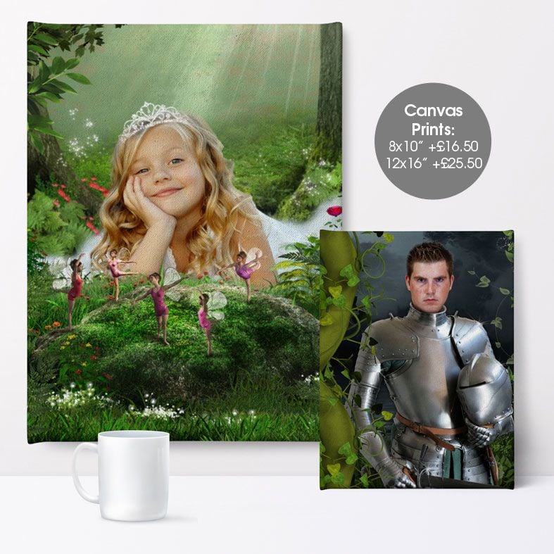 Babes in the Wood, bespoke fantasy fairy tale image created from your own photo into unique personalised portrait and custom wall art | PhotoFairytales
