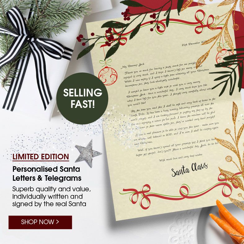 Personalised Santa Letters and Telegrams | individually created, signed by Father Christmas - includes extra gifts, superb quality and value, excellent customer reviews - from PhotoFairytales