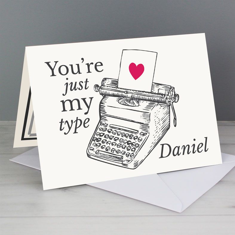 Personalised You're Just My Type Greeting Card | Personalised Valentine and Anniversary Cards for Him or Her, PhotoFairytales