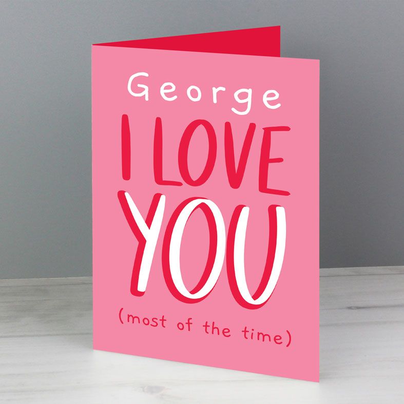 Personalised I Love You Most of the Time Greeting Card | Personalised Valentine and Anniversary Cards for Him or Her, PhotoFairytales
