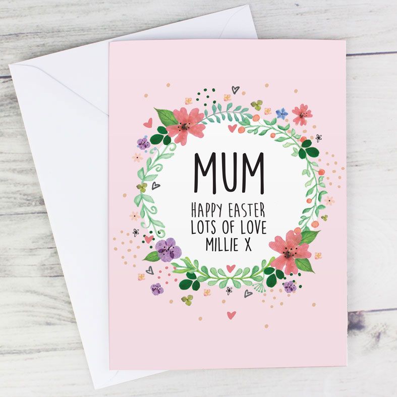 Floral Personalised Card for Her. Free inside printing. Fast dispatch. Free UK P&P. Mother's Day or Birthday Card for her.