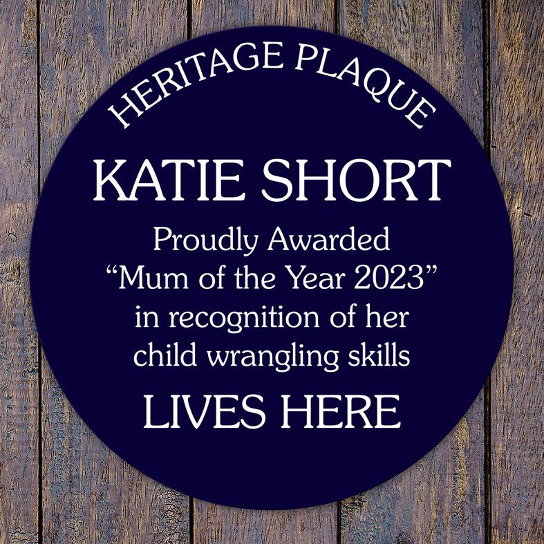 Personalised Mother's Day Gifts, free UK delivery - Personalised Heritage Blue Plaques with any wording | give your mum the recognition she deserves with their own personalised blue plaque!