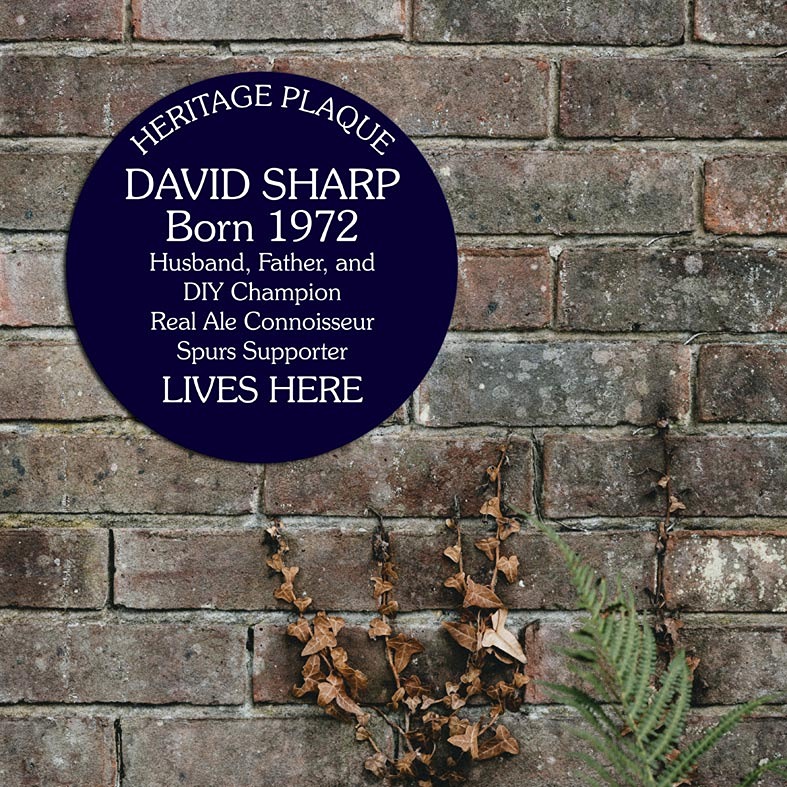 Personalised Blue Heritage Plaque | any wording, free UK delivery