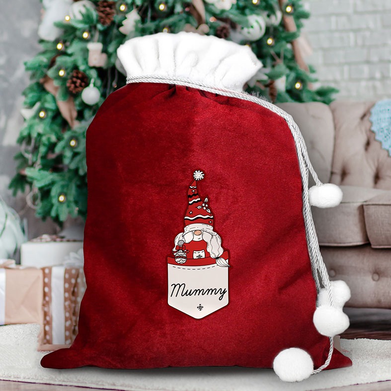 Personalised Gonk Family Pompom Christmas Sacks | PhotoFairytales